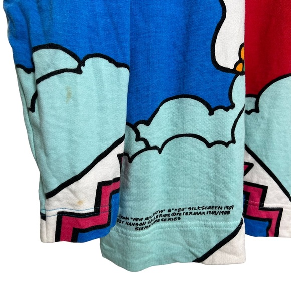 VTG 1987 Peter Max Neo Max New Atlantis / Playing Clouds Long Sleeve Shirt Small - Picture 10 of 16